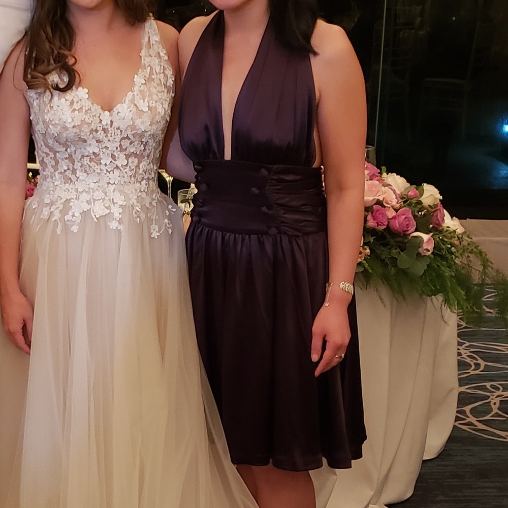Jill Stuart Size 6 Aubergine Violet Tuxedo Dress